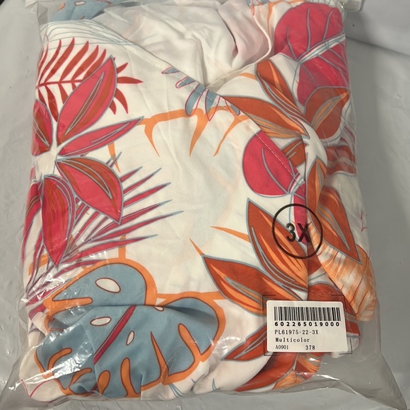 NEW - Multicolor Tropical Palm Print Tie High Waist Maxi Dress - Size 3X - Picture 9 of 9